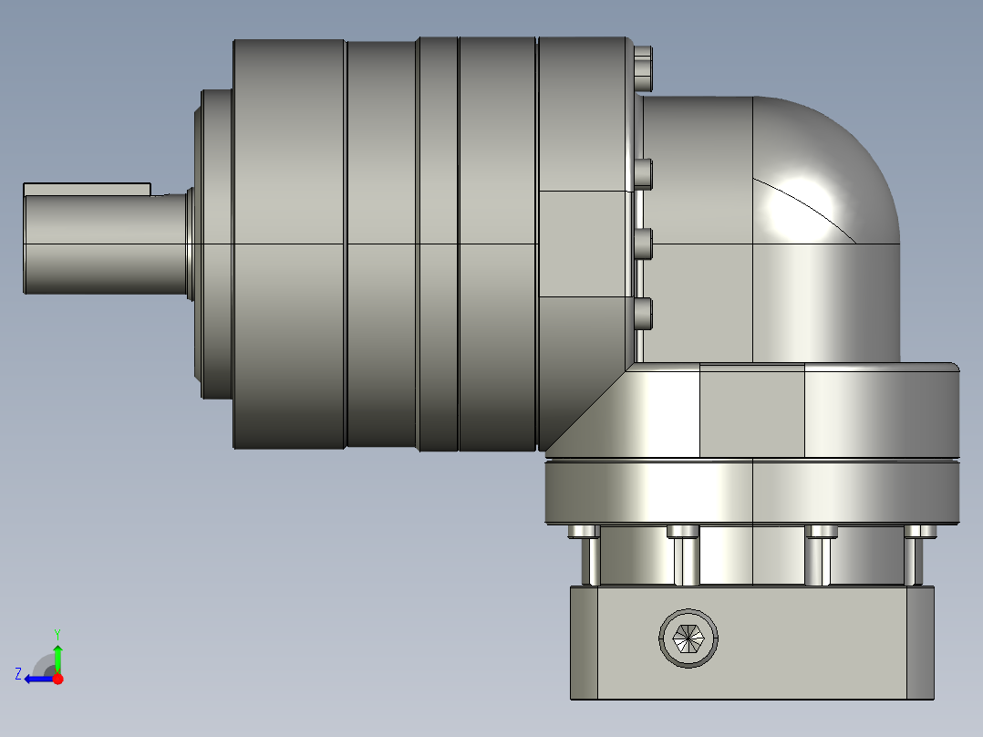 多摩川行星减速机TLR-090-L1-19DC19（45度）右视图