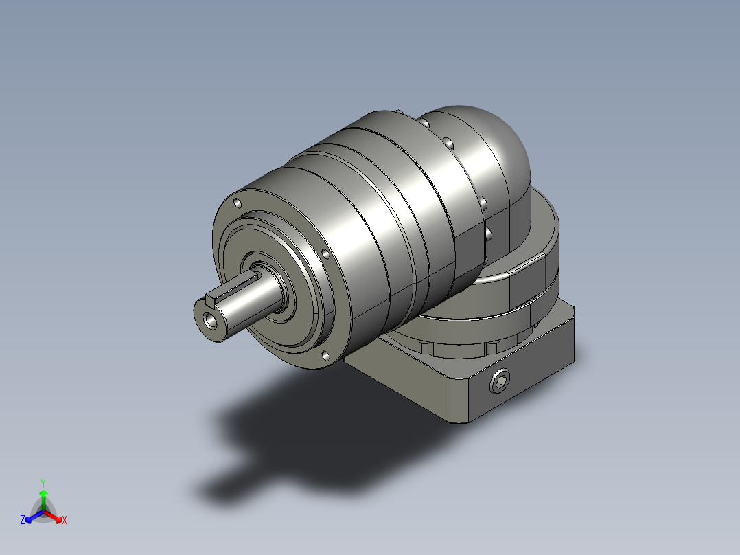 多摩川行星减速机TLR-090-L1-19DC19（45度）正等轴测图