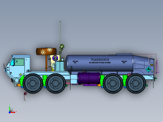 重型扩展机动油罐卡车前视缩略图