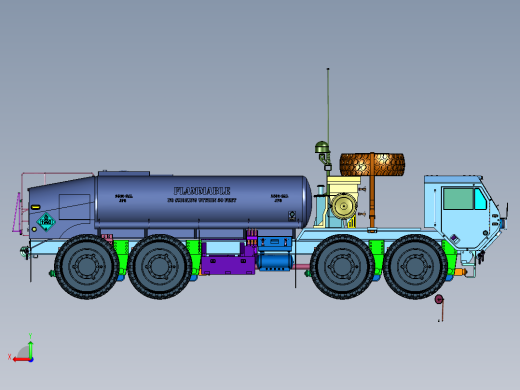 重型扩展机动油罐卡车后视缩略图