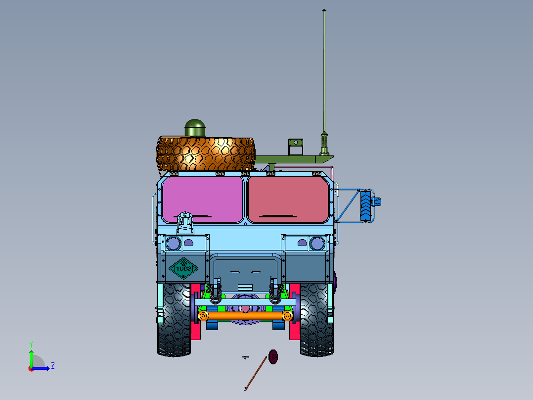 重型扩展机动油罐卡车左视图