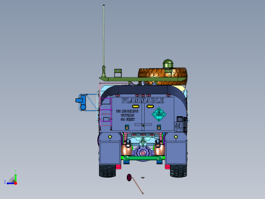 重型扩展机动油罐卡车右视缩略图