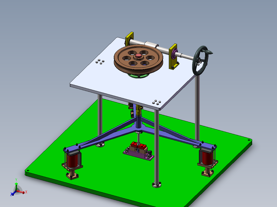 JX536-弯扭联合作用疲劳试验机三维图【SW+UG】主视图
