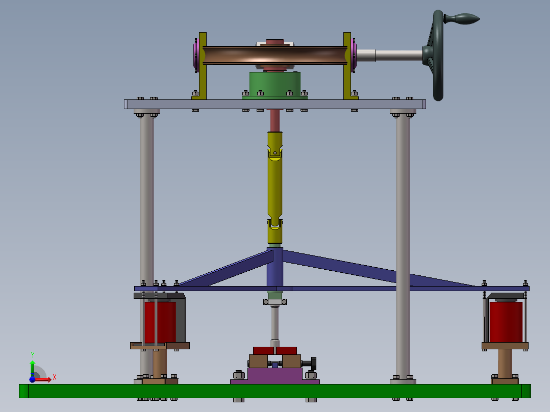 JX536-弯扭联合作用疲劳试验机三维图【SW+UG】前视图