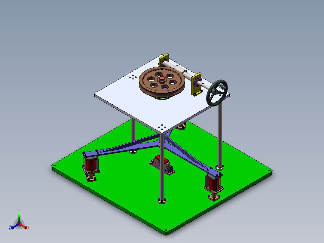 JX536-弯扭联合作用疲劳试验机三维图【SW+UG】正等轴测图