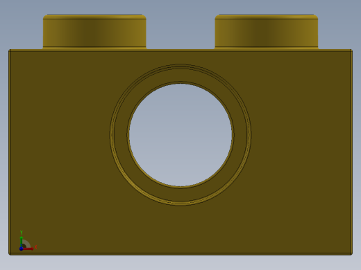 乐高机械组积木（横梁）-370024 Bright Yellow Technic Brick 1 x 2 with Hole前视缩略图