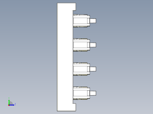 三板模前模斜顶后模斜顶模具图左视缩略图