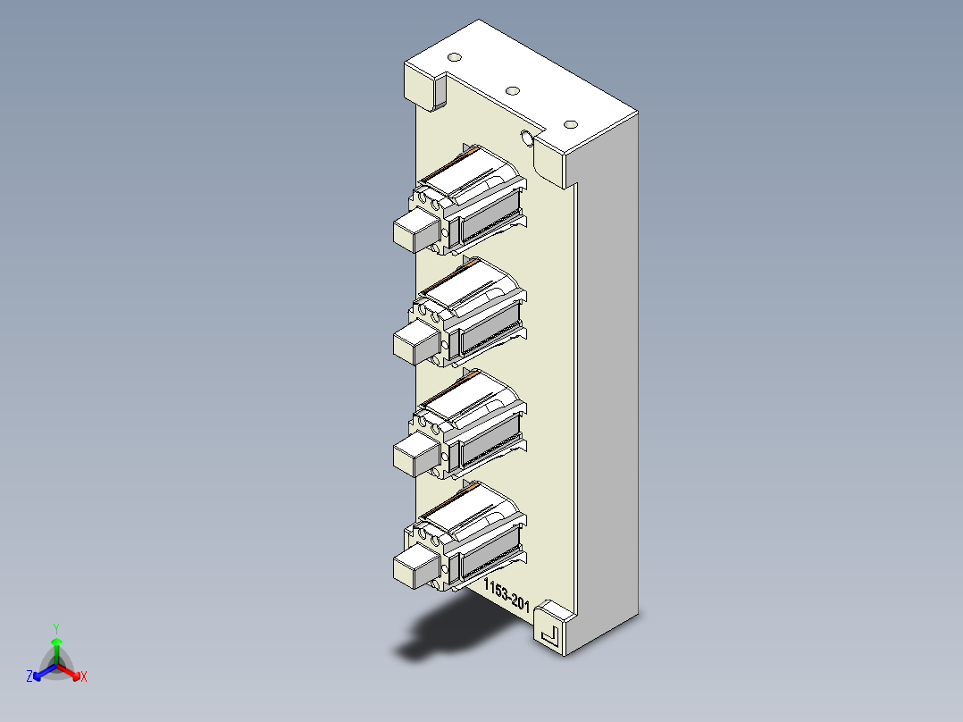 三板模前模斜顶后模斜顶模具图正等轴测图