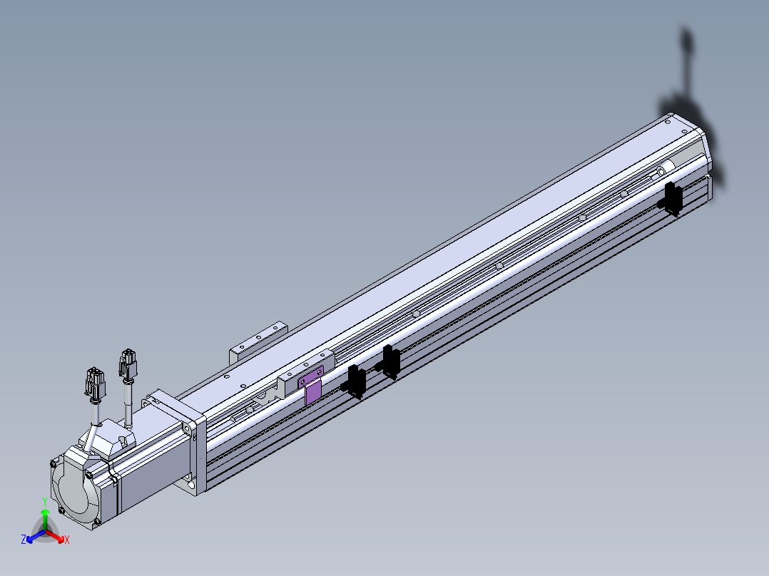 东锦丝杆传动-直线滑台模组DH60-L10-S400-BC-T400-C3正等轴测图