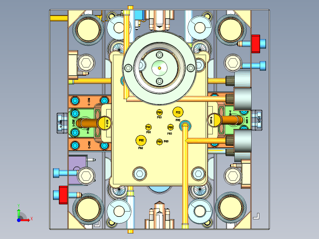 化妆品塑胶模具前视图