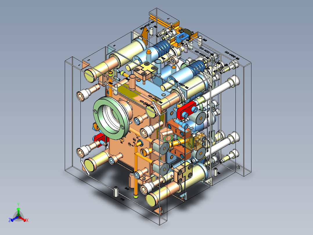 化妆品塑胶模具正等轴测图