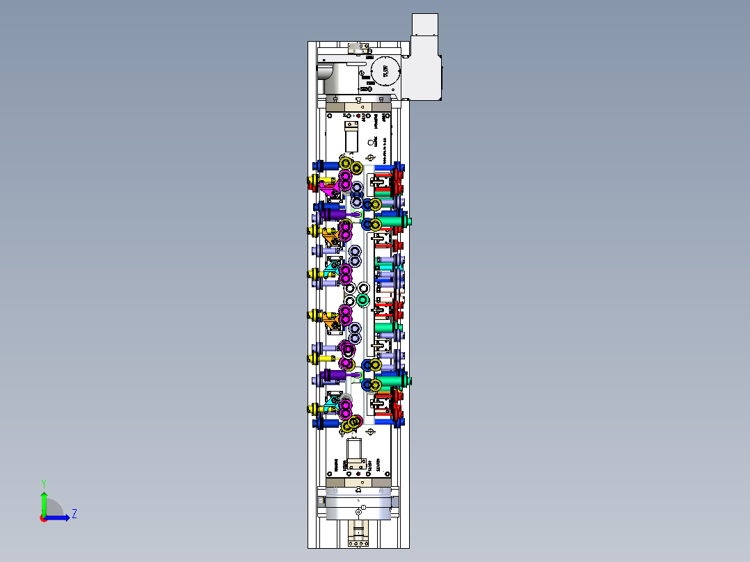 型材边框四轴液压夹具左视图