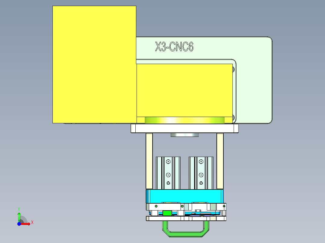 X3-笔记本CNC工装夹具三维模型CNC6-0730前视图