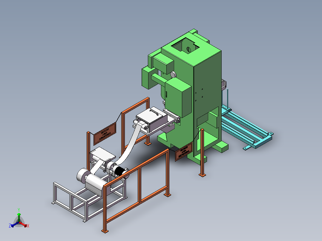 换热器翅片压力机sw16正等轴测图