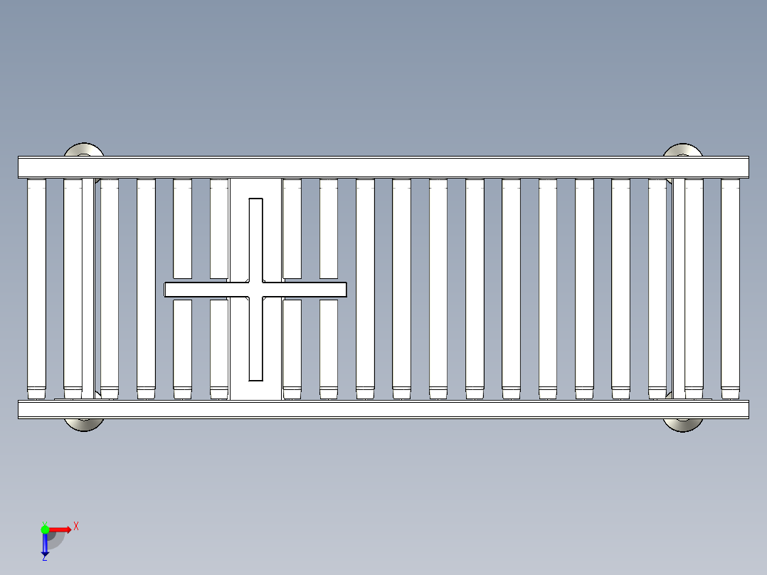 全自动打标打包包装线creo俯视图