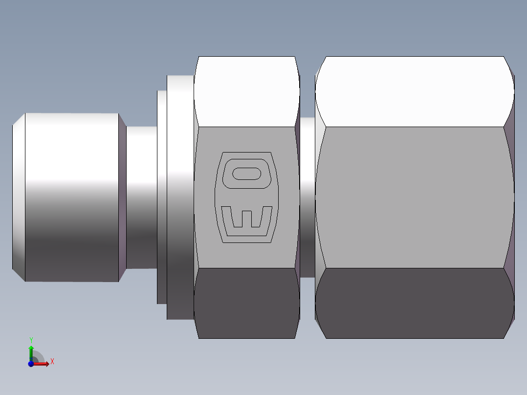 直通管螺纹组合接头、2BC-04-16WD前视图