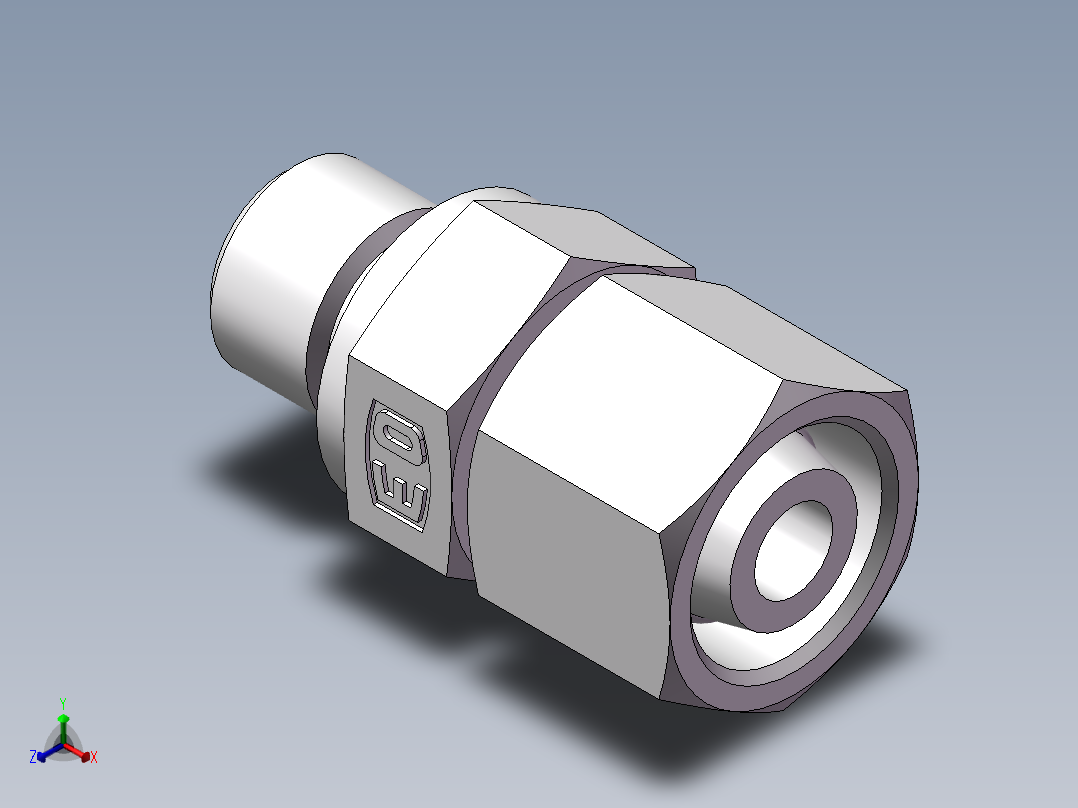 直通管螺纹组合接头、2BC-04-16WD正等轴测图