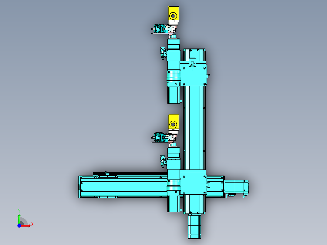 多轴移动的自动扫描机构前视图