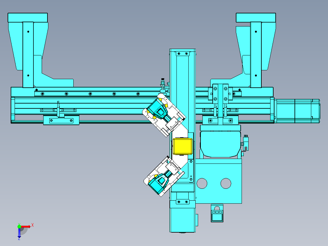 多轴移动的自动扫描机构俯视图