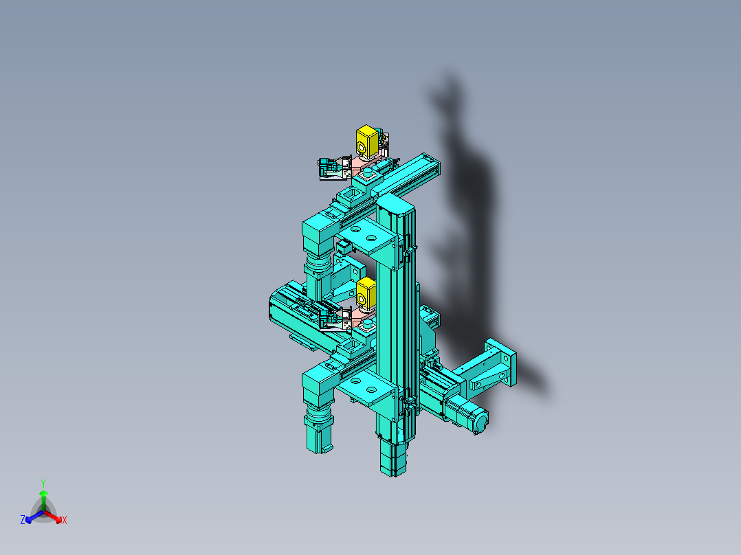 多轴移动的自动扫描机构正等轴测图