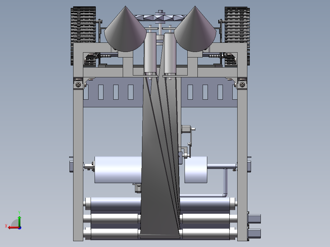 履带自行走韭菜收割打捆机后视图