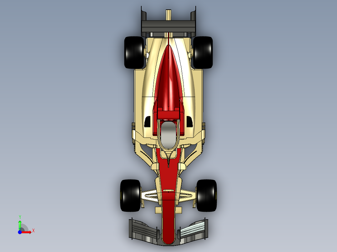 F1 汽车 CAD 概念前视图