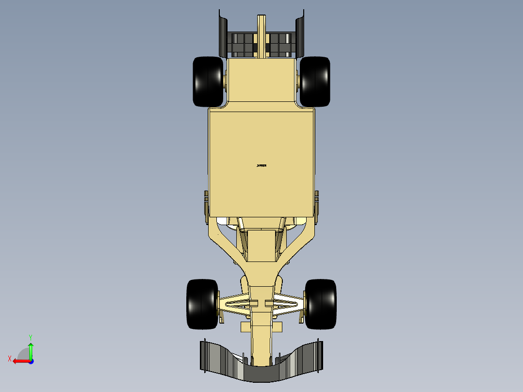 F1 汽车 CAD 概念后视图