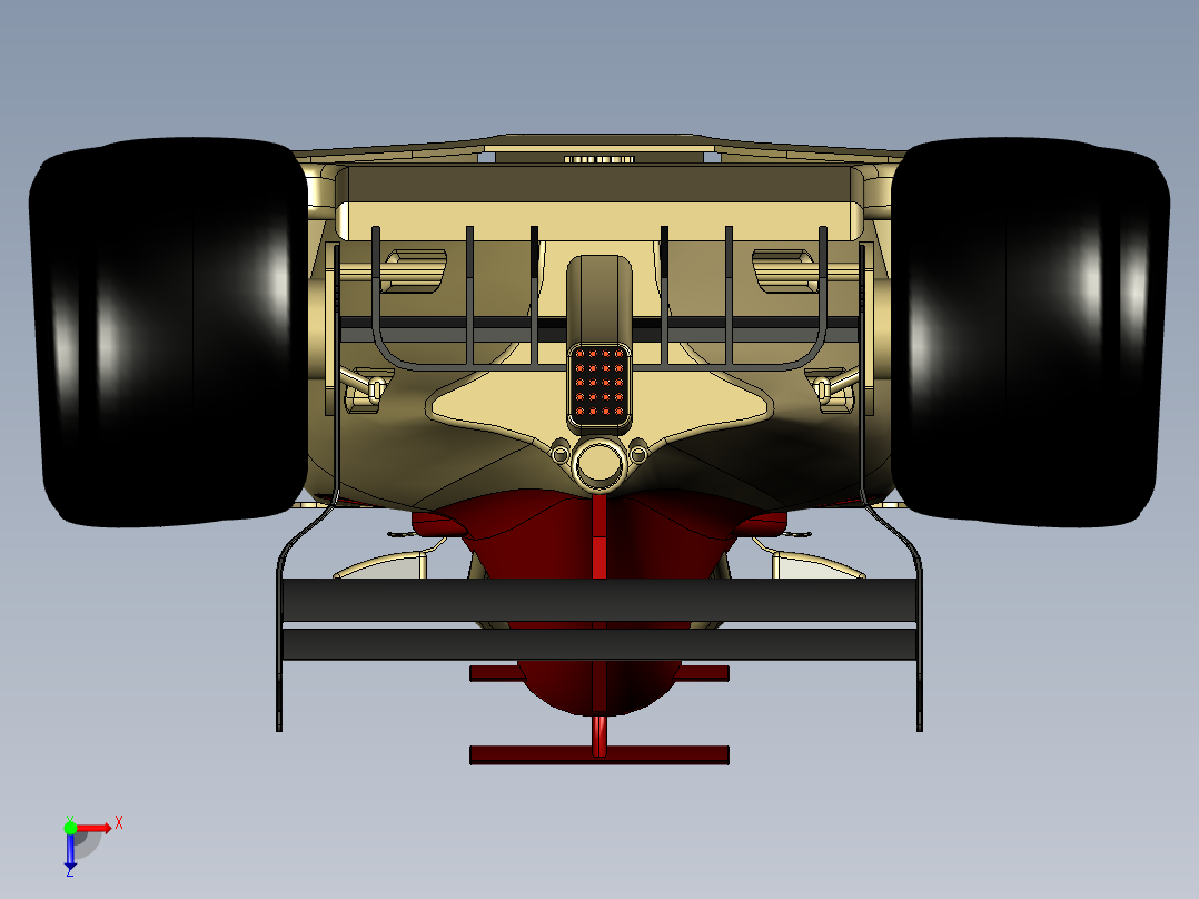 F1 汽车 CAD 概念俯视图