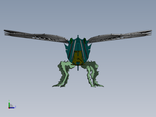 蜻蜓钣金拼图 3D模型SolidWorks三维设计图前视缩略图