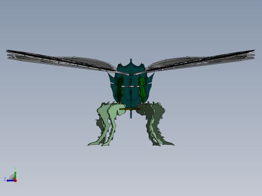 蜻蜓钣金拼图 3D模型SolidWorks三维设计图后视缩略图