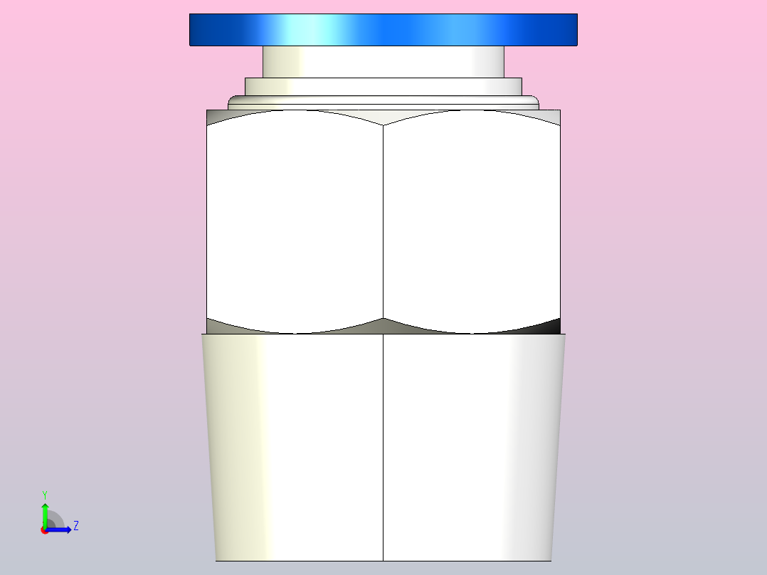 PC 螺纹直通[PC12-04] (2)左视图