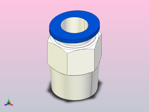 PC 螺纹直通[PC12-04] (2)正等轴测缩略图