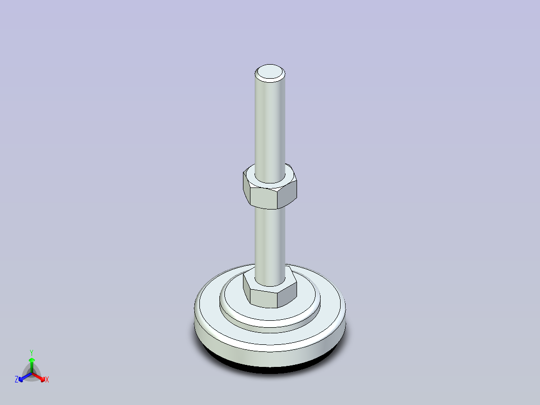 脚轮脚杯3D  WAK02-D60-M12-L100.x_t正等轴测图