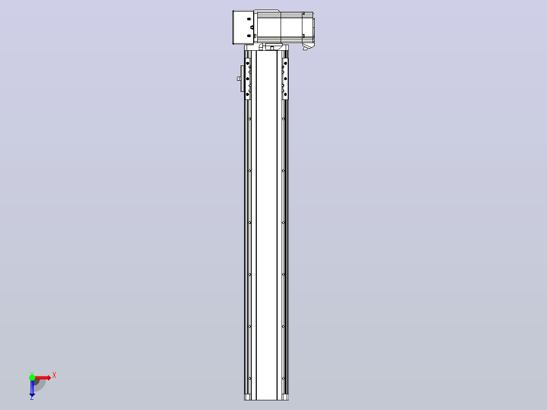 皮带直线轴半封闭可选导轨TPA-HNB-85D-90-L500-RU-Y-P20-N3俯视图