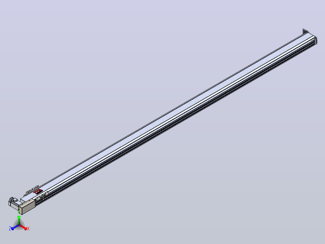 皮带直线轴半封闭可选导轨TPA-HNB-120D-110-L2900-MR-Y-P40-N3正等轴测图