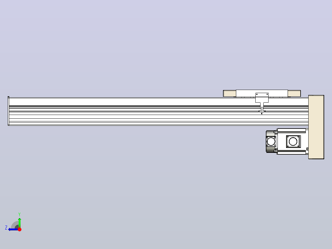 滚珠丝杠直线轴带导轨全封闭TPA-HCR-220D-3210C-L800-MP-Y-P1K-N3右视图