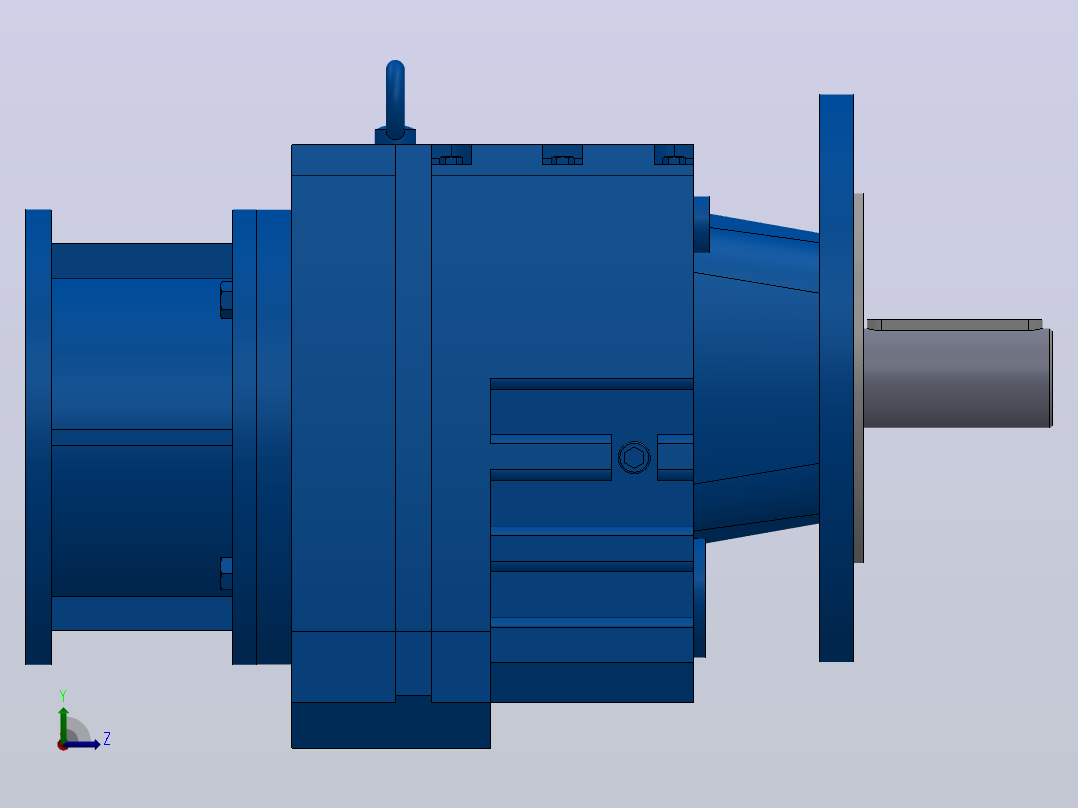 RF67ZP斜齿轮减速机RF67-4.29-M1-P71-Φ200左视图