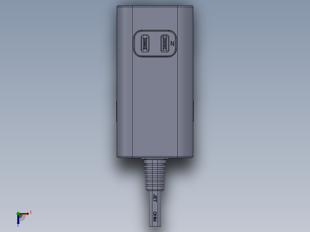 公牛两孔插座模型俯视图