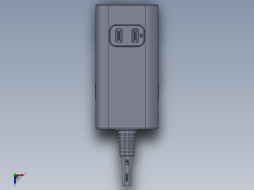 公牛两孔插座模型俯视缩略图