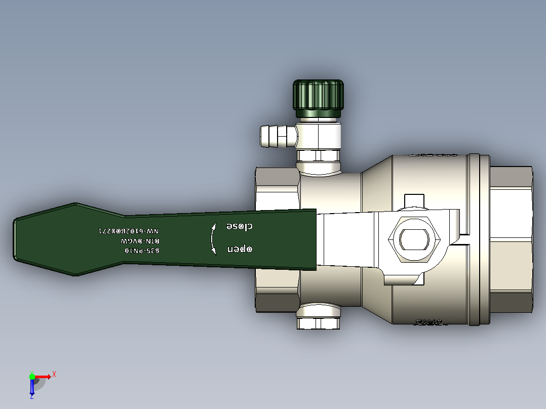 K3074-DN40PN10球阀俯视图