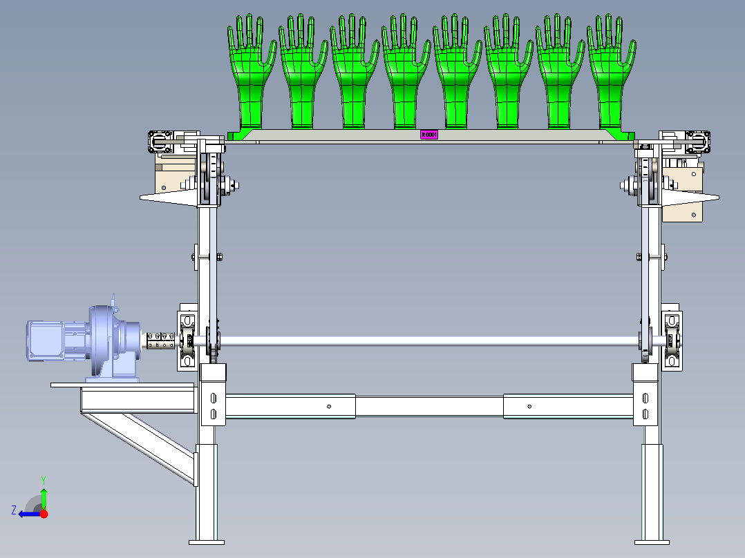 Con Prpsd输送机结构3D图纸 x_t格式右视图