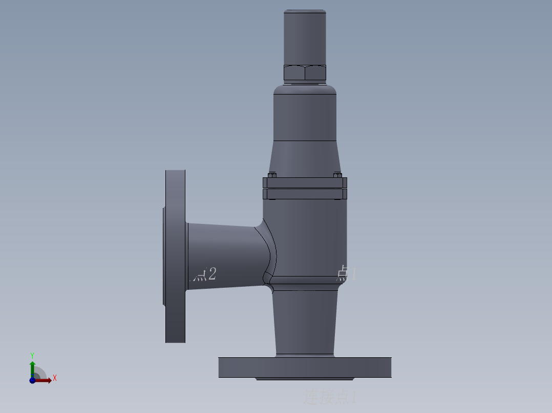 法兰安全阀-304 DN25-DN80前视图