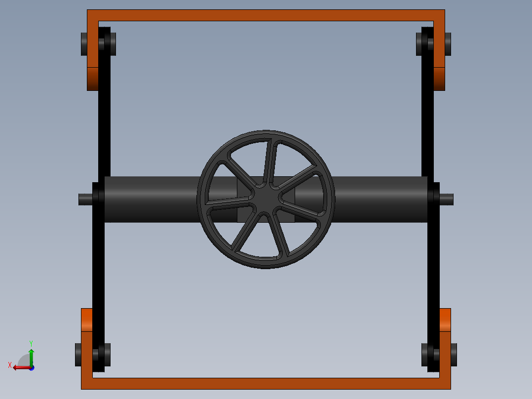 剪刀式手摇升降机构后视图