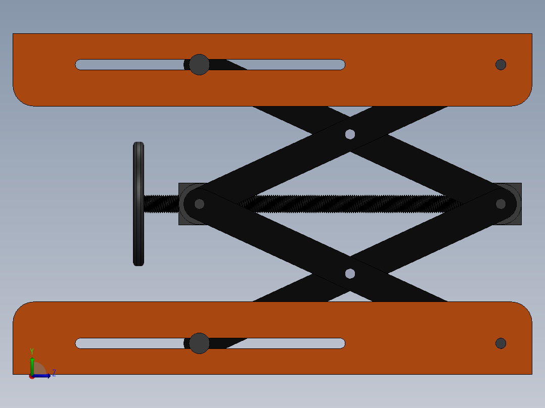 剪刀式手摇升降机构左视图