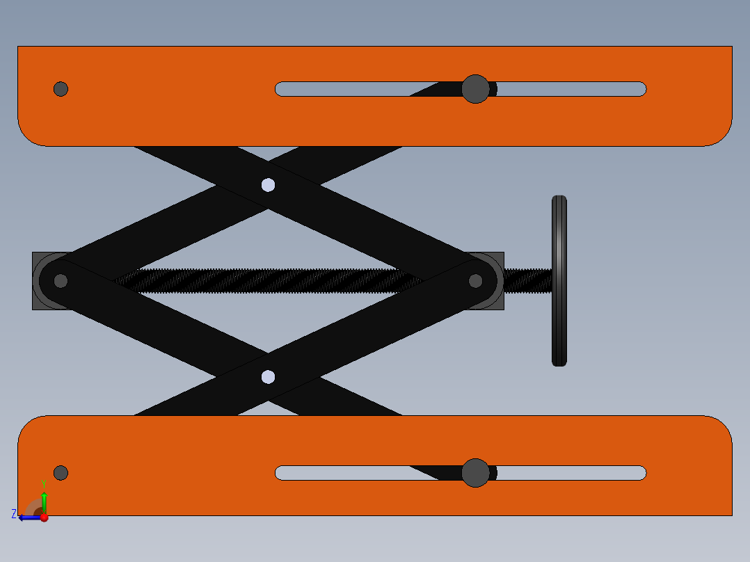 剪刀式手摇升降机构右视图