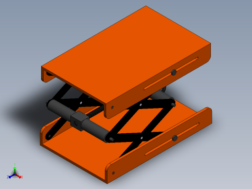 剪刀式手摇升降机构正等轴测缩略图