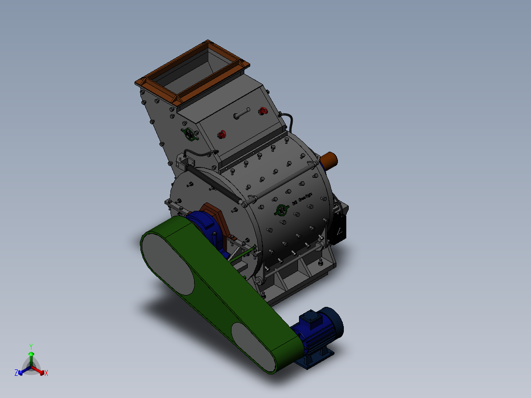粉碎机正等轴测图