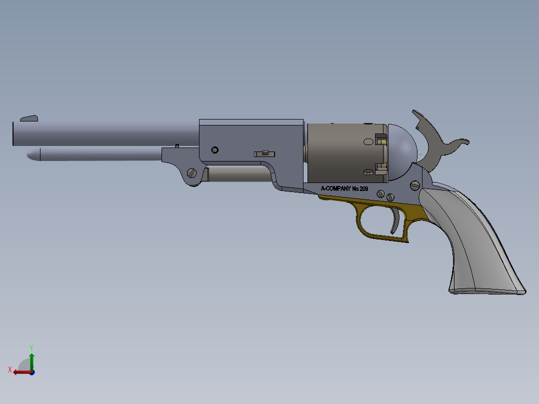 1847年的柯尔特·沃克手枪后视图