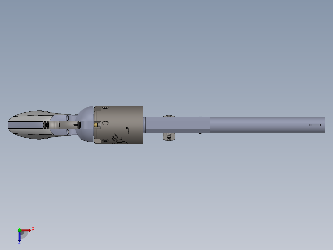 1847年的柯尔特·沃克手枪俯视图