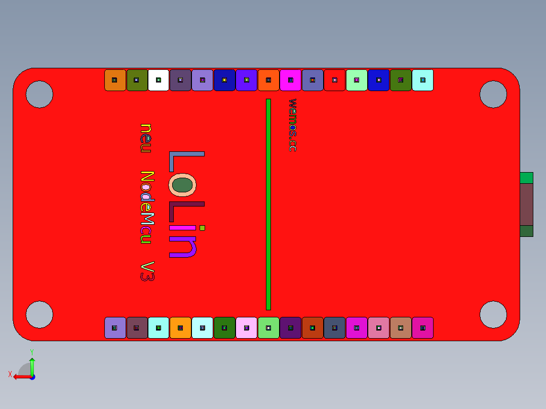 智能WiFi模块ESP8266后视图